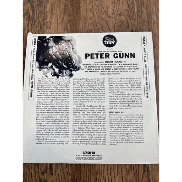 Music From "Peter Gunn" Vinyl Record By Henry Mancini 33 1/3 RPM 1959 Lion Recor - Picture 2 of 4